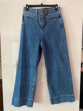 Ann Taylor Cropped Wide Leg Blue Jeans